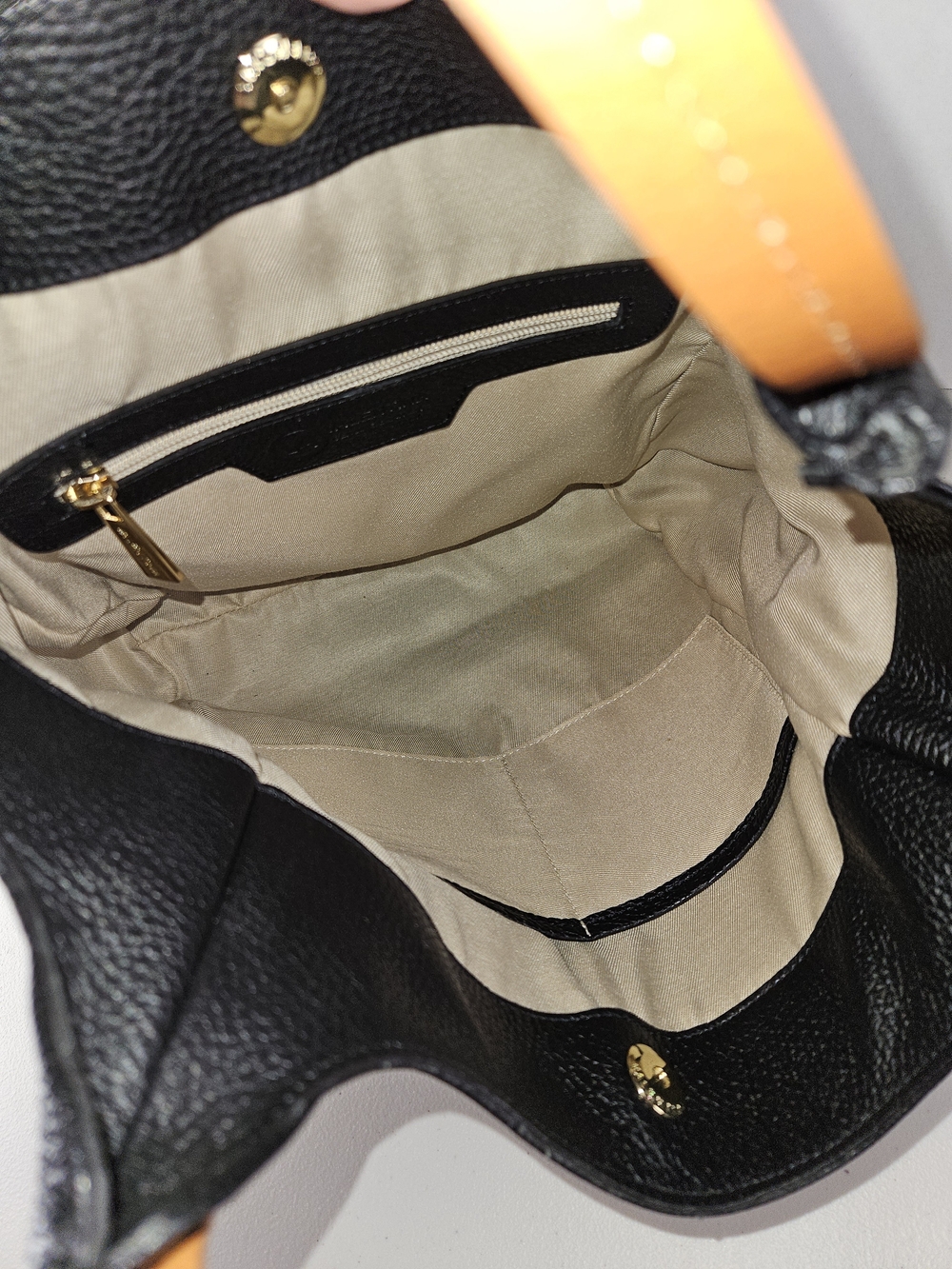 VALENTINA ITALY SUPPLE PEBBLED LEATHER HOBO BLACK GRAY BEIGE HANDBAG $170 NEW - Picture 12 of 16